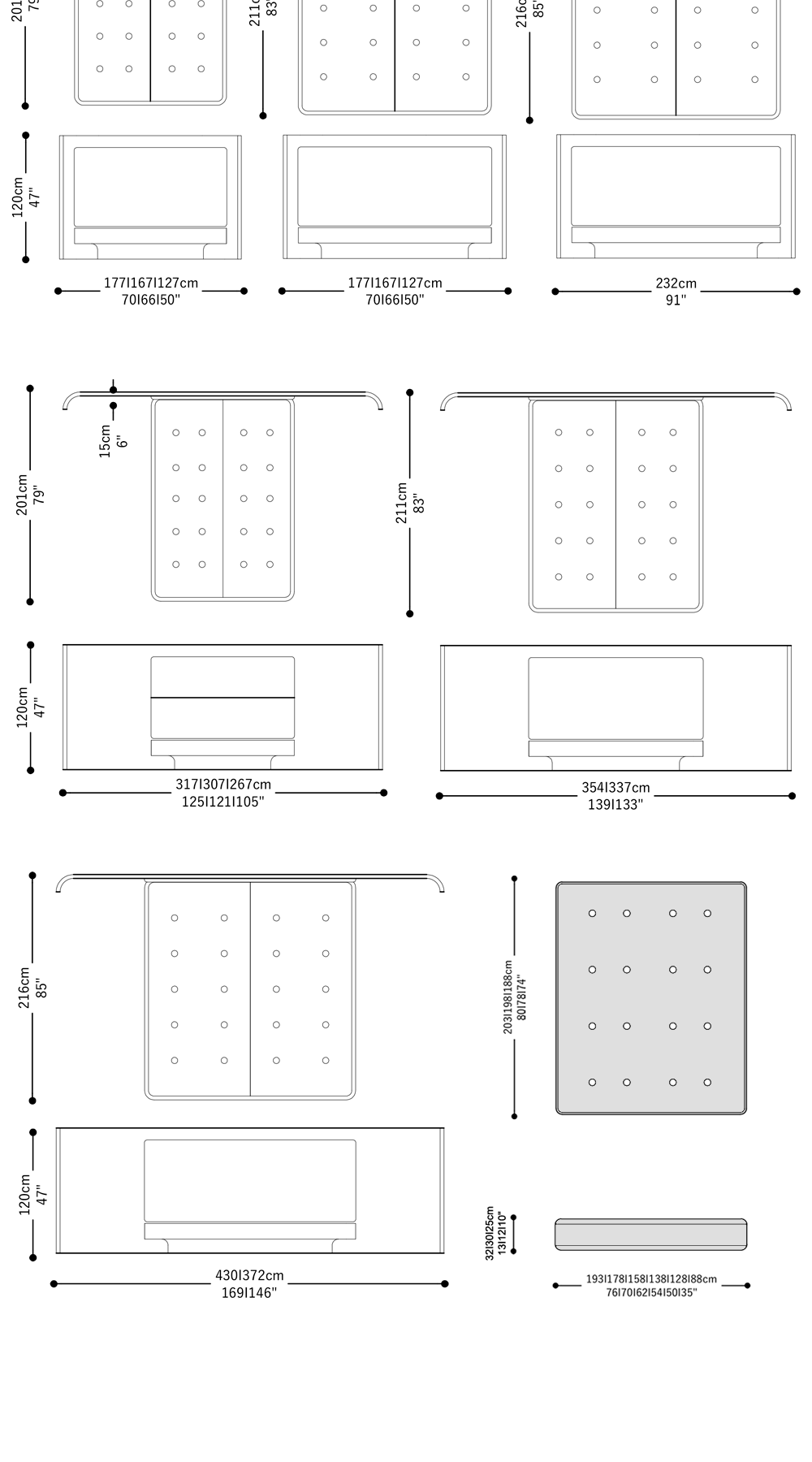 Imagem das dimensões completas do produto